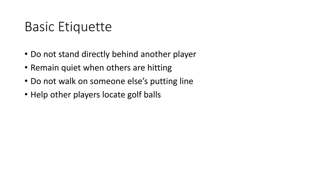 basic etiquette