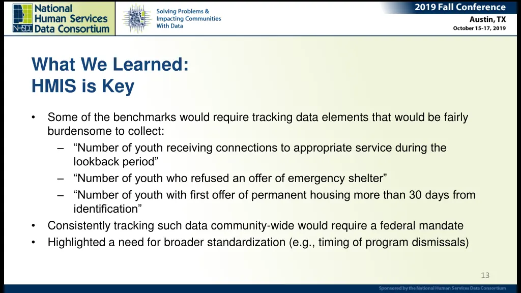 what we learned hmis is key 1