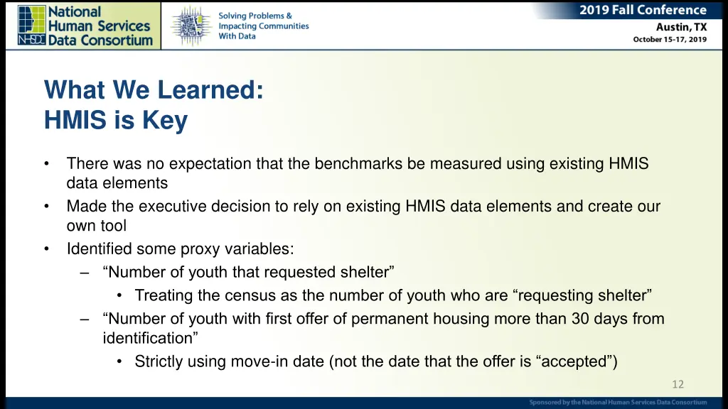 what we learned hmis is key