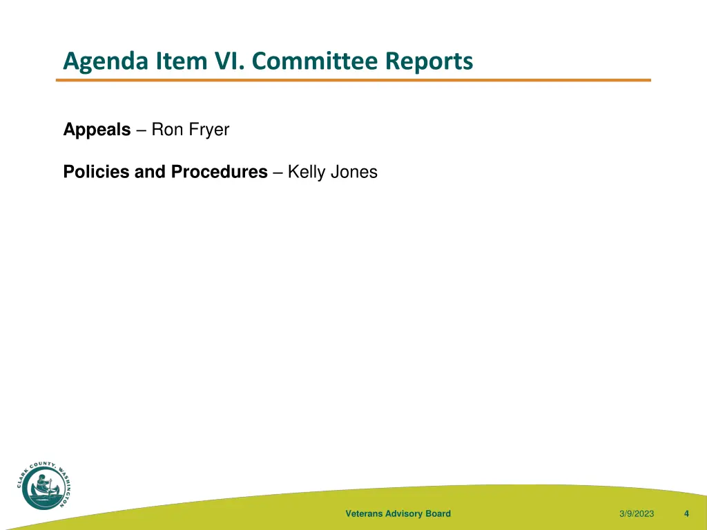 agenda item vi committee reports