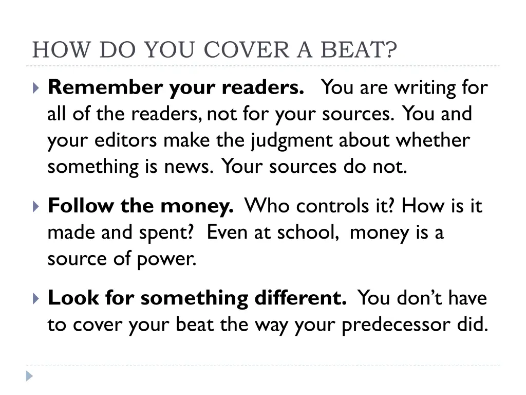 how do you cover a beat 1