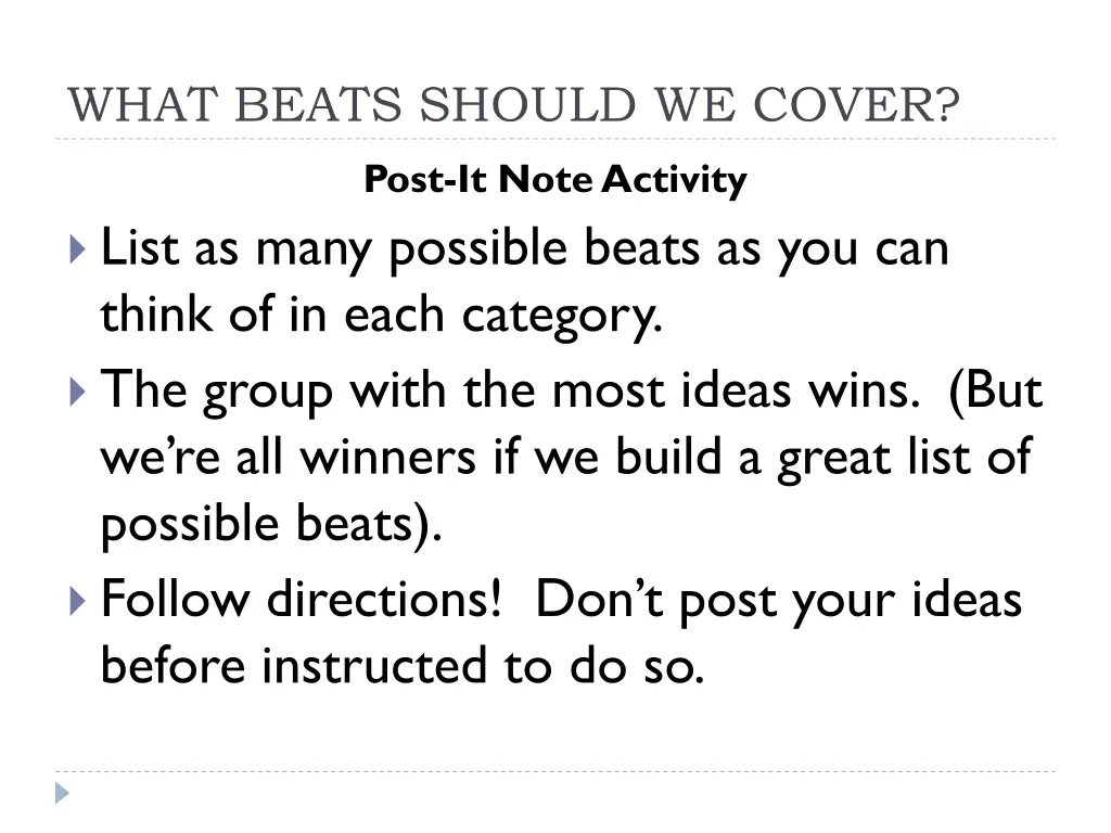 what beats should we cover