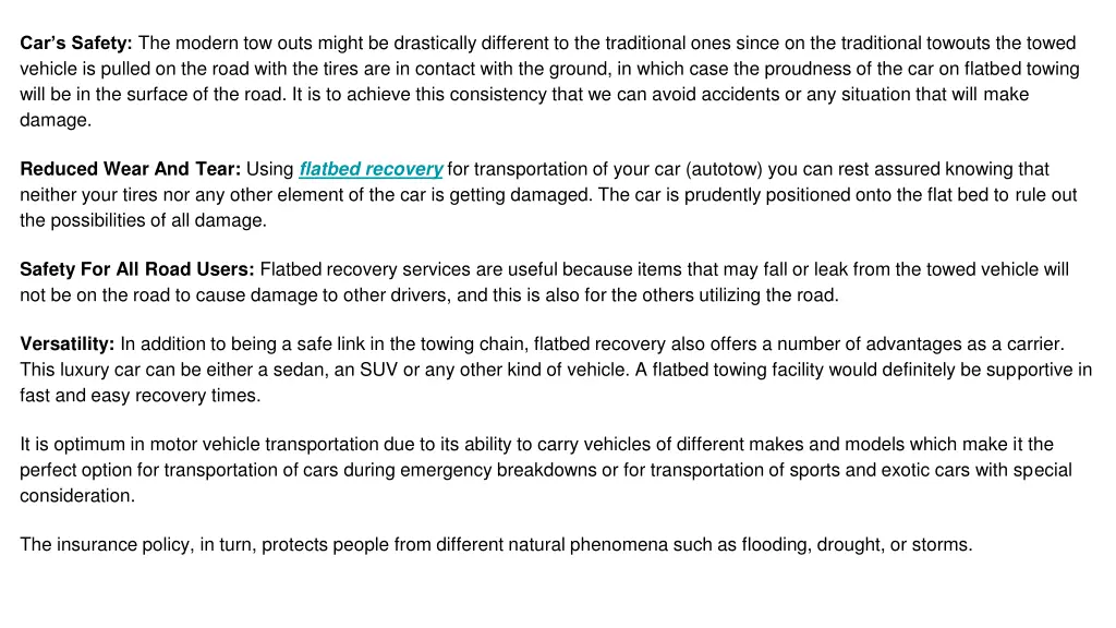 car s safety the modern tow outs might