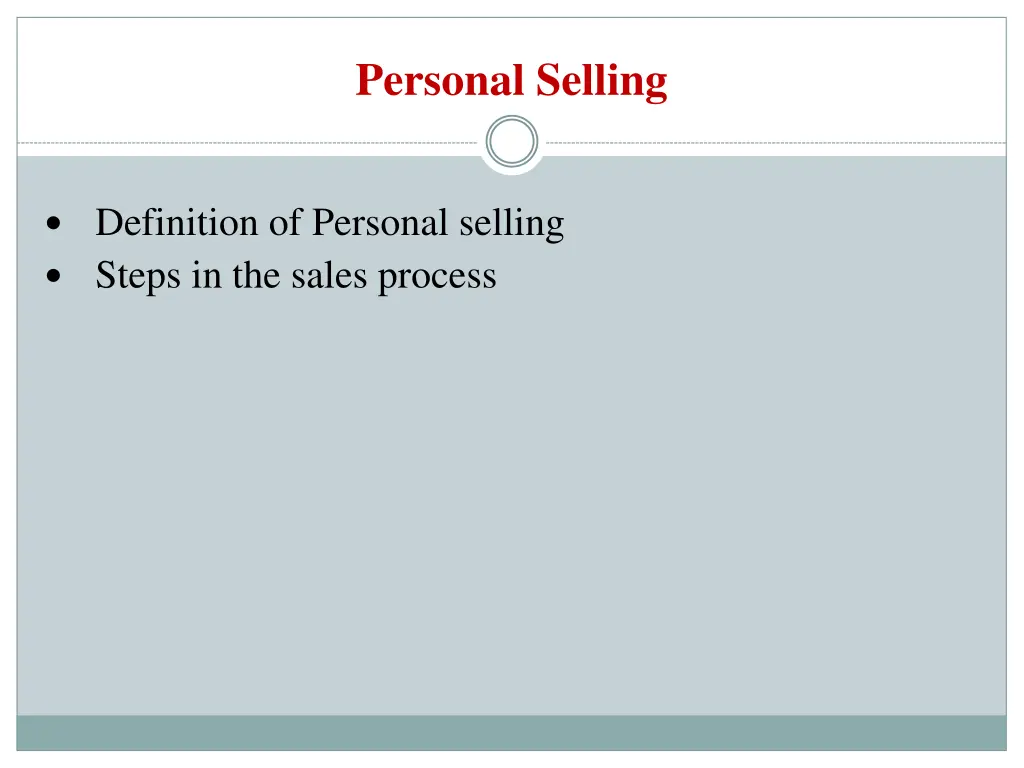 personal selling 1