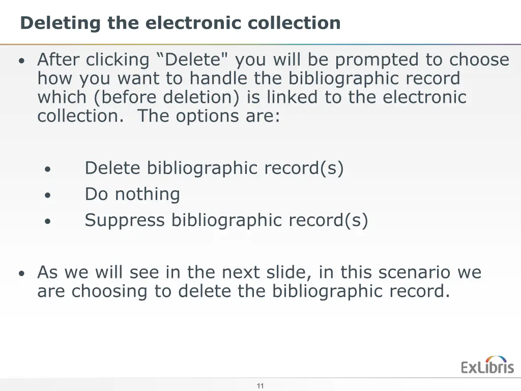 deleting the electronic collection 1
