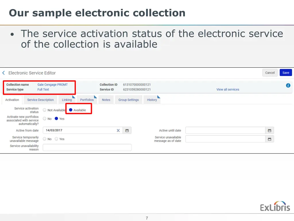 our sample electronic collection 1