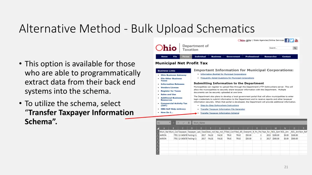 alternative method bulk upload schematics