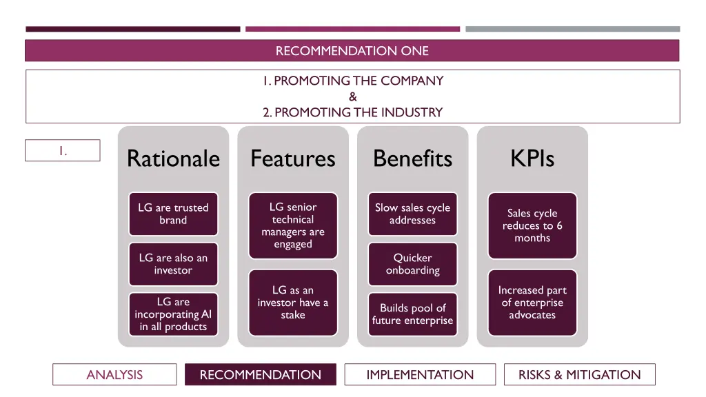 recommendation one