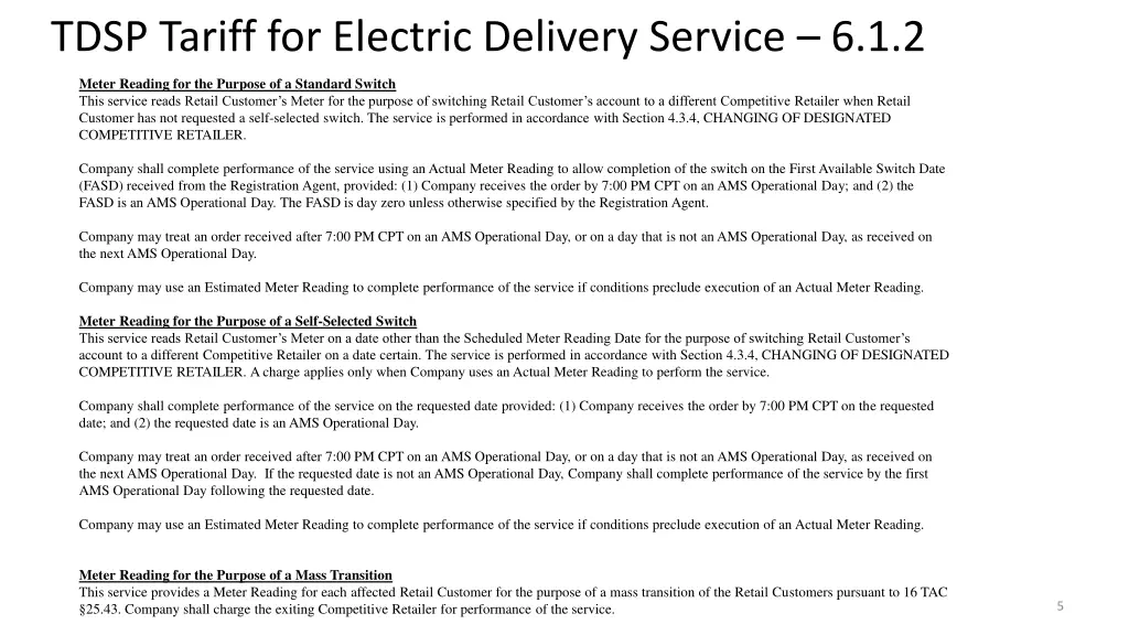 tdsp tariff for electric delivery service 6 1 2