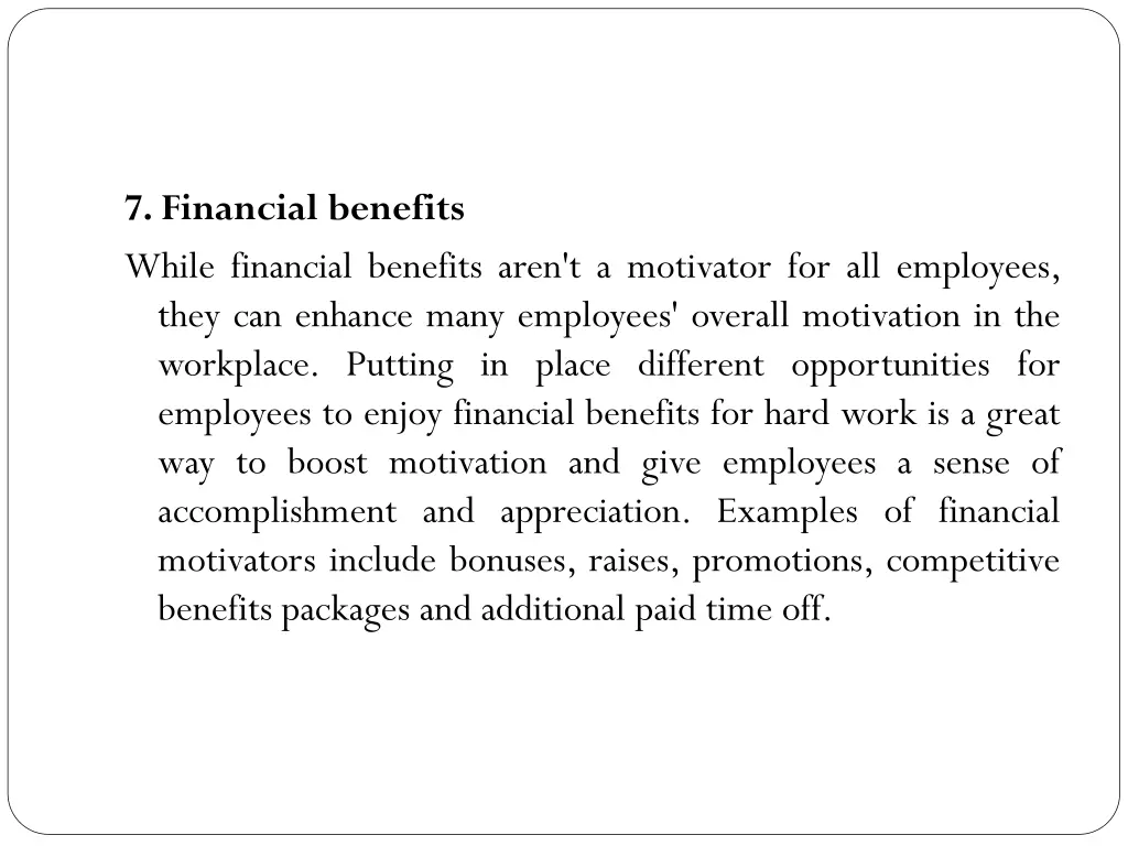 7 financial benefits while financial benefits