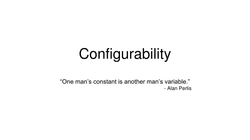 configurability