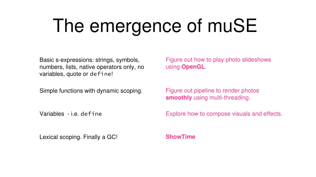 the emergence of muse