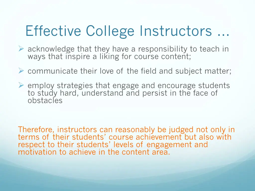 effective college instructors