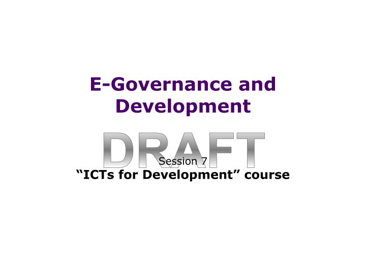 e governance and development