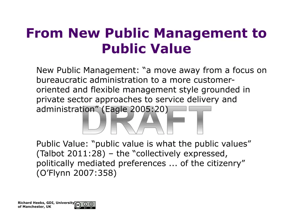 from new public management to public value