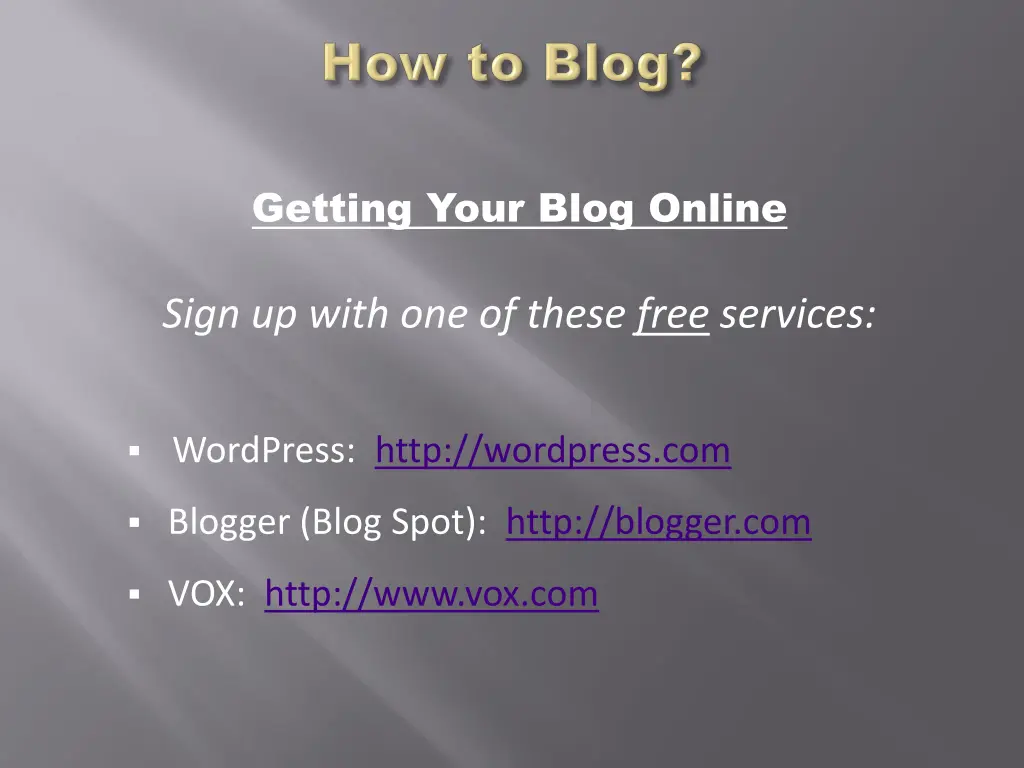 getting your blog online