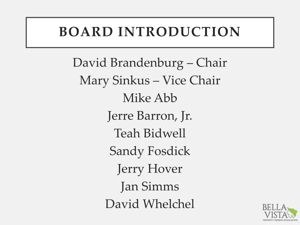 board introduction