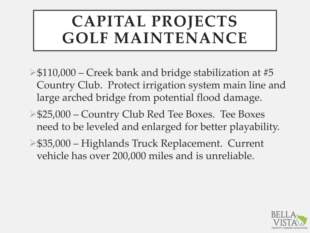 capital projects golf maintenance 1