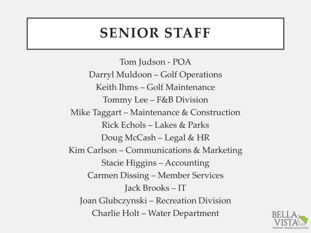 senior staff