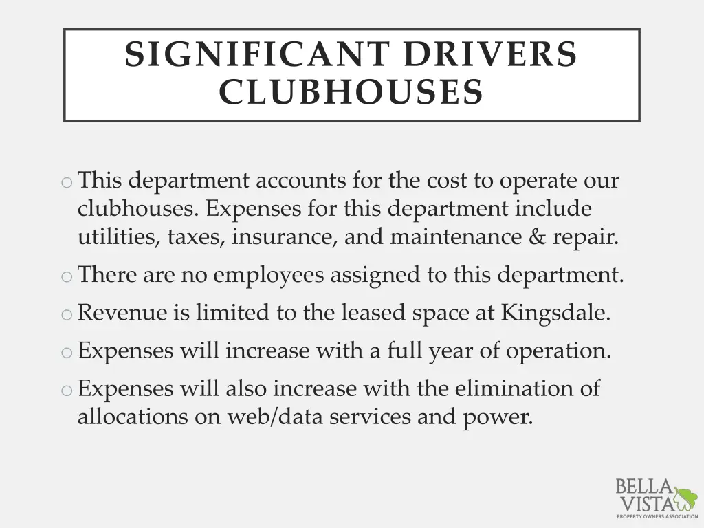 significant drivers clubhouses