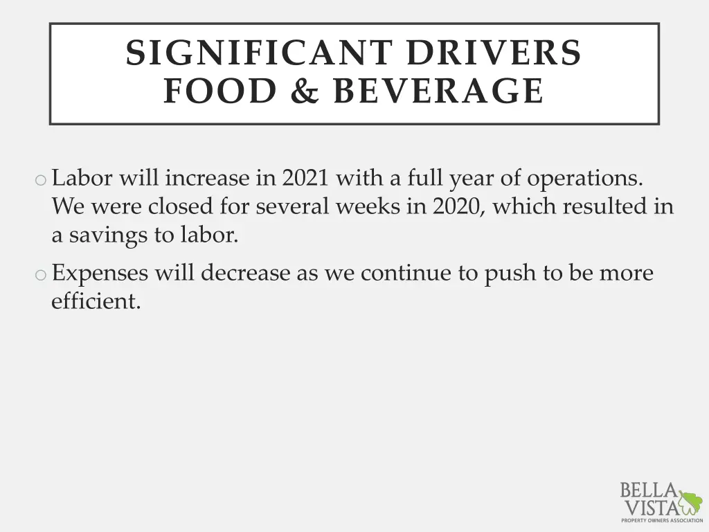 significant drivers food beverage 1