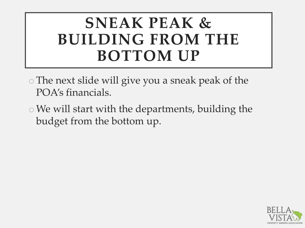 sneak peak building from the bottom up