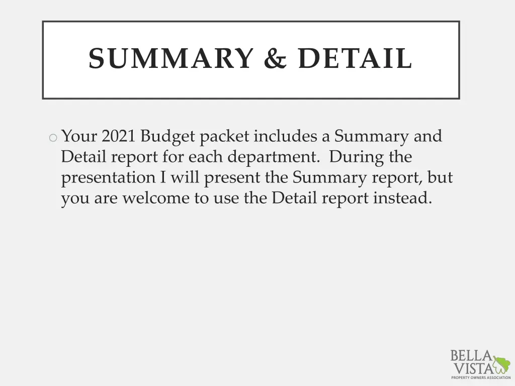 summary detail