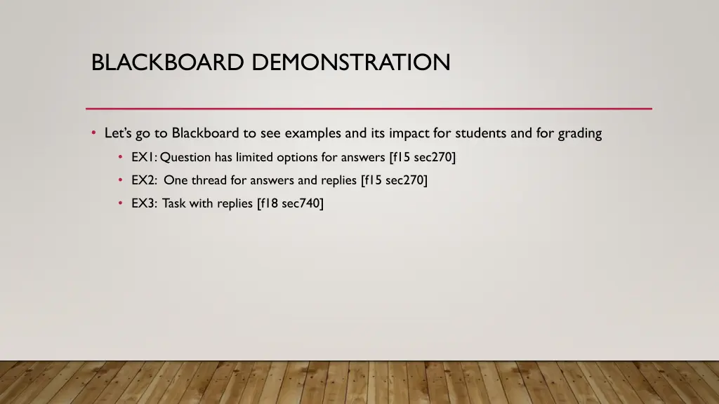 blackboard demonstration