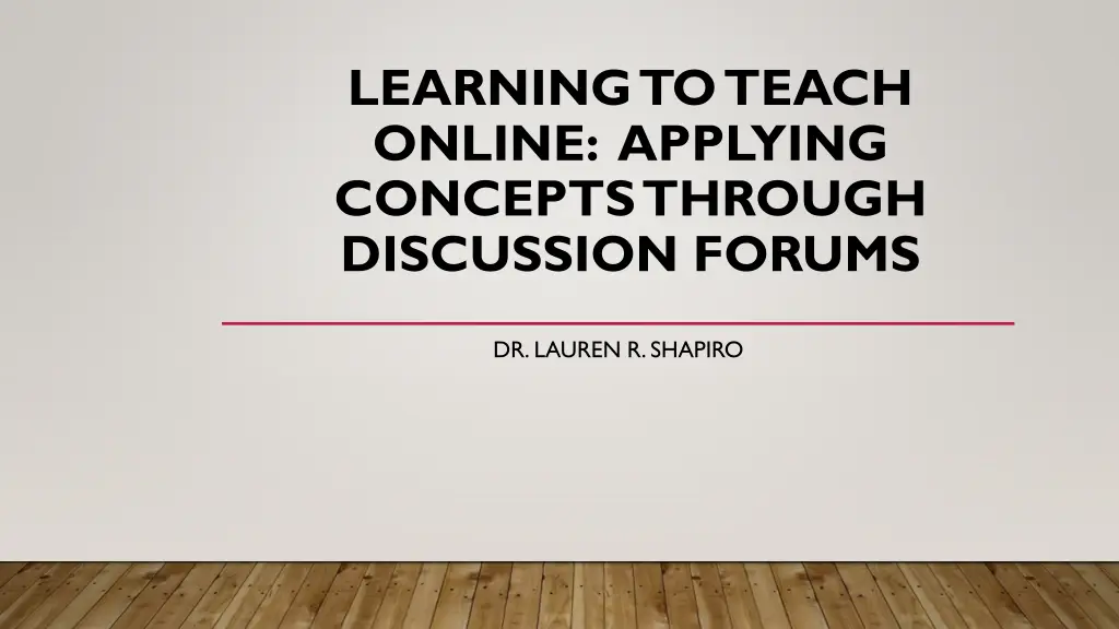 learning to teach online applying concepts
