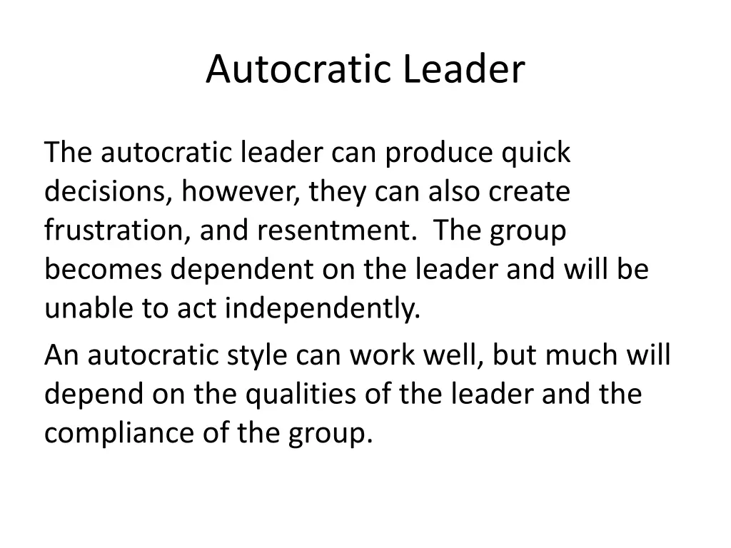 autocratic leader