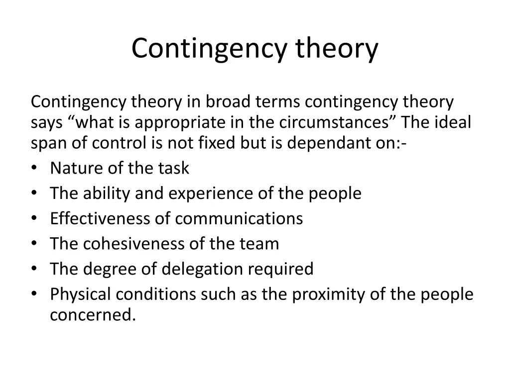 contingency theory