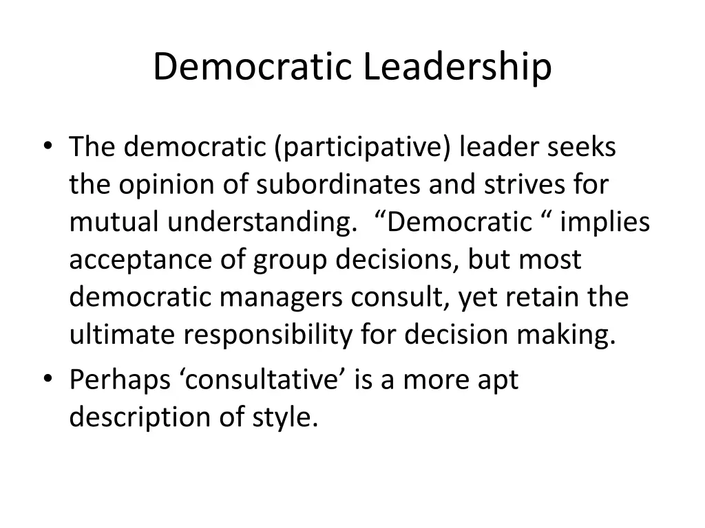 democratic leadership