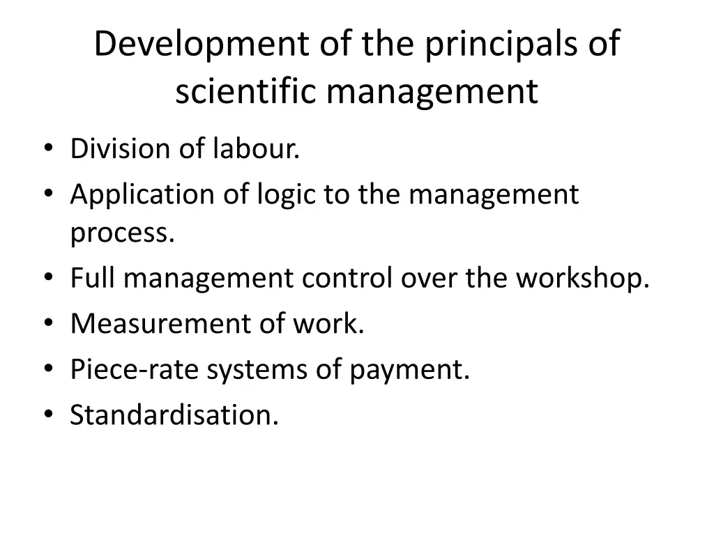 development of the principals of scientific