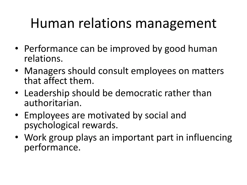 human relations management