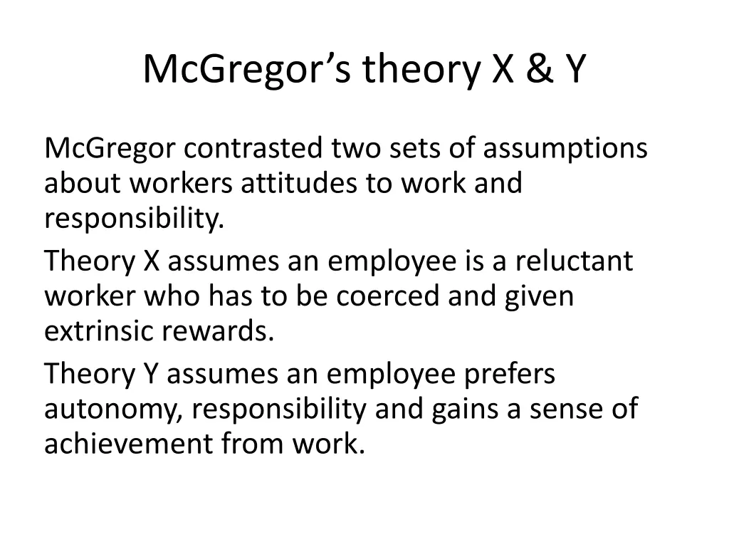 mcgregor s theory x y