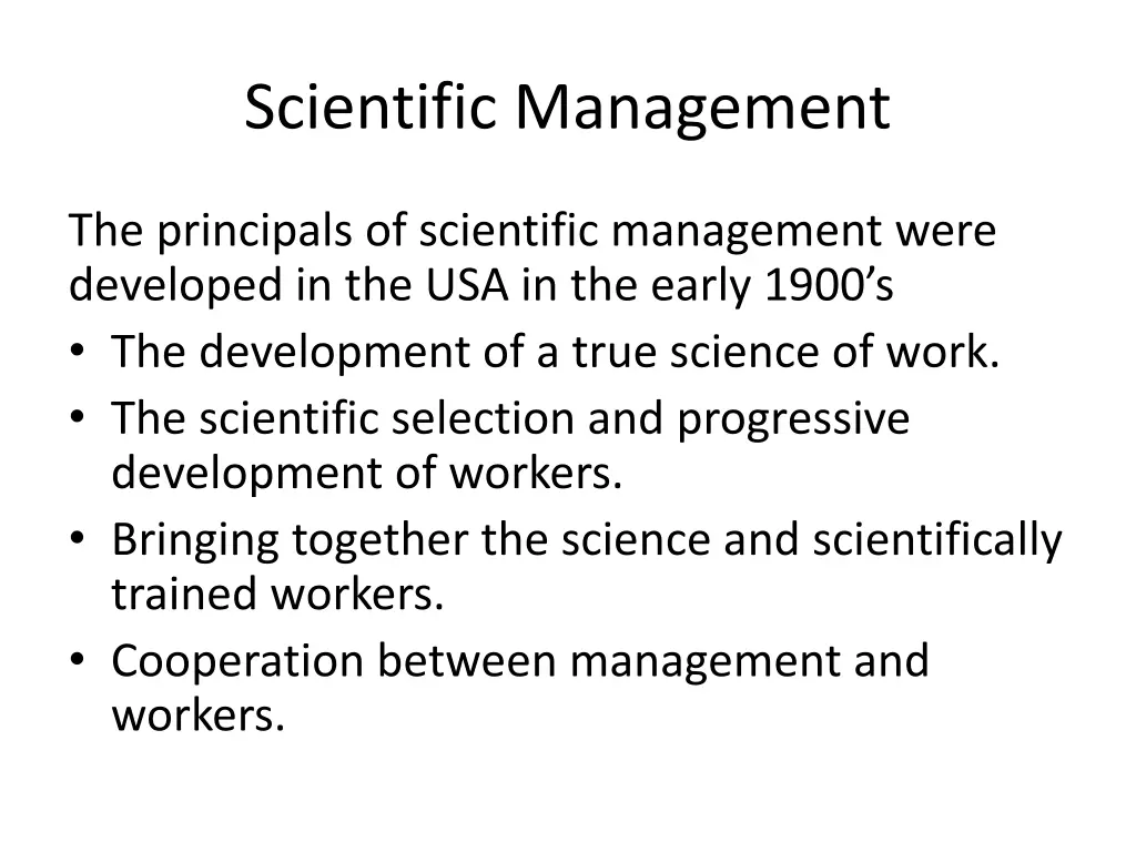 scientific management