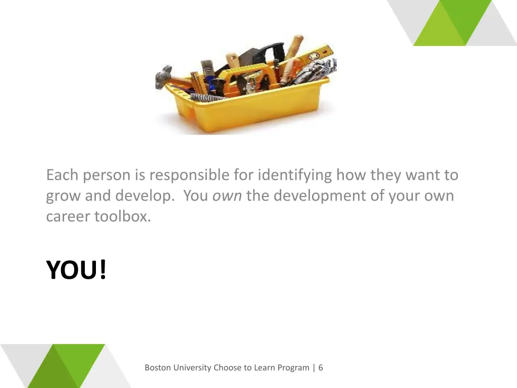 each person is responsible for identifying