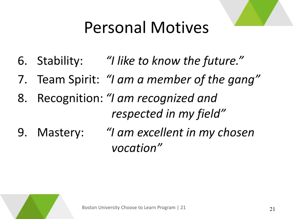 personal motives 1