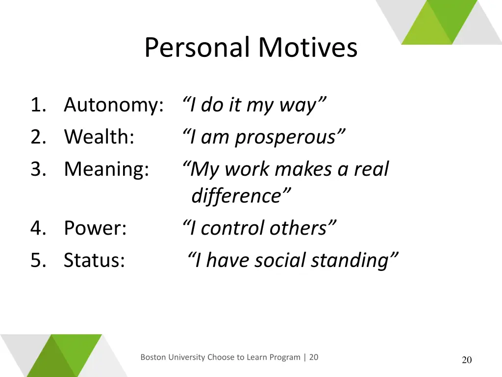 personal motives