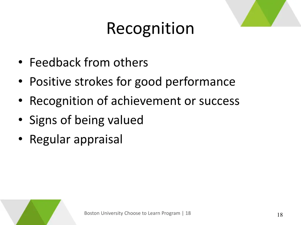 recognition