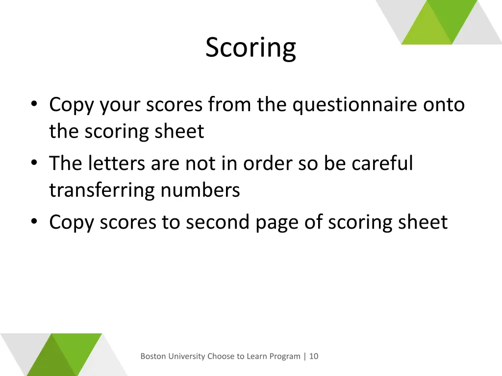 scoring