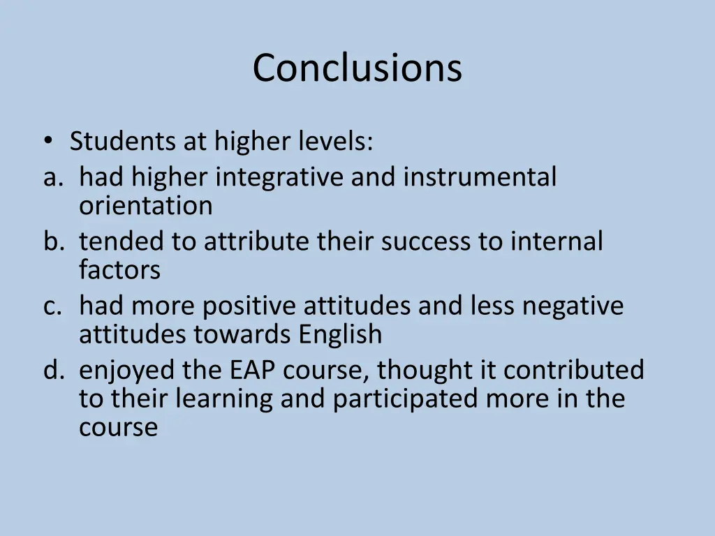 conclusions 1