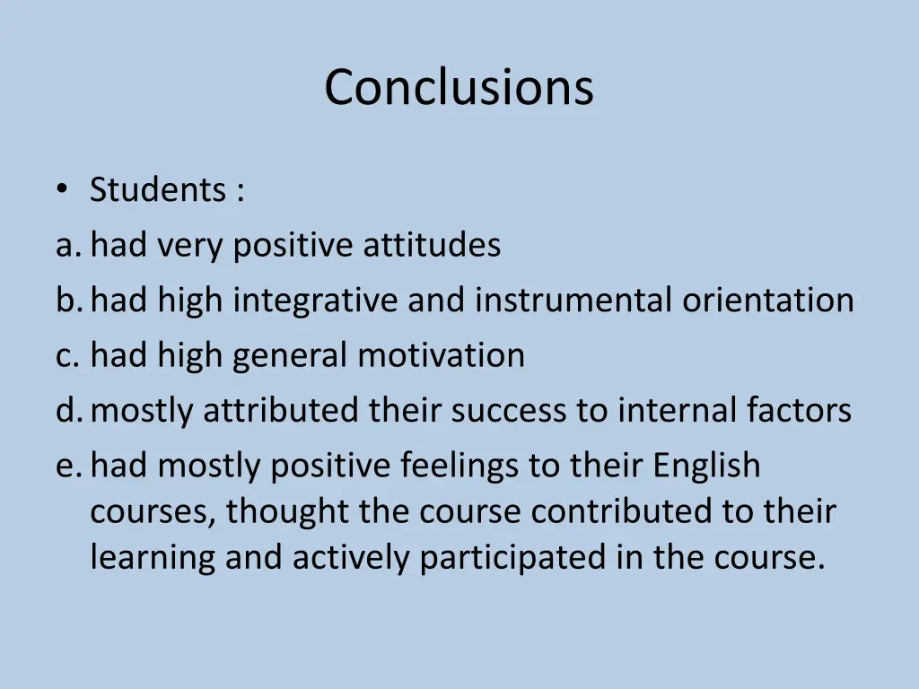 conclusions