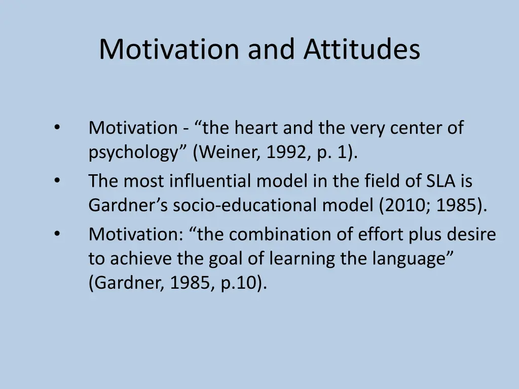 motivation and attitudes