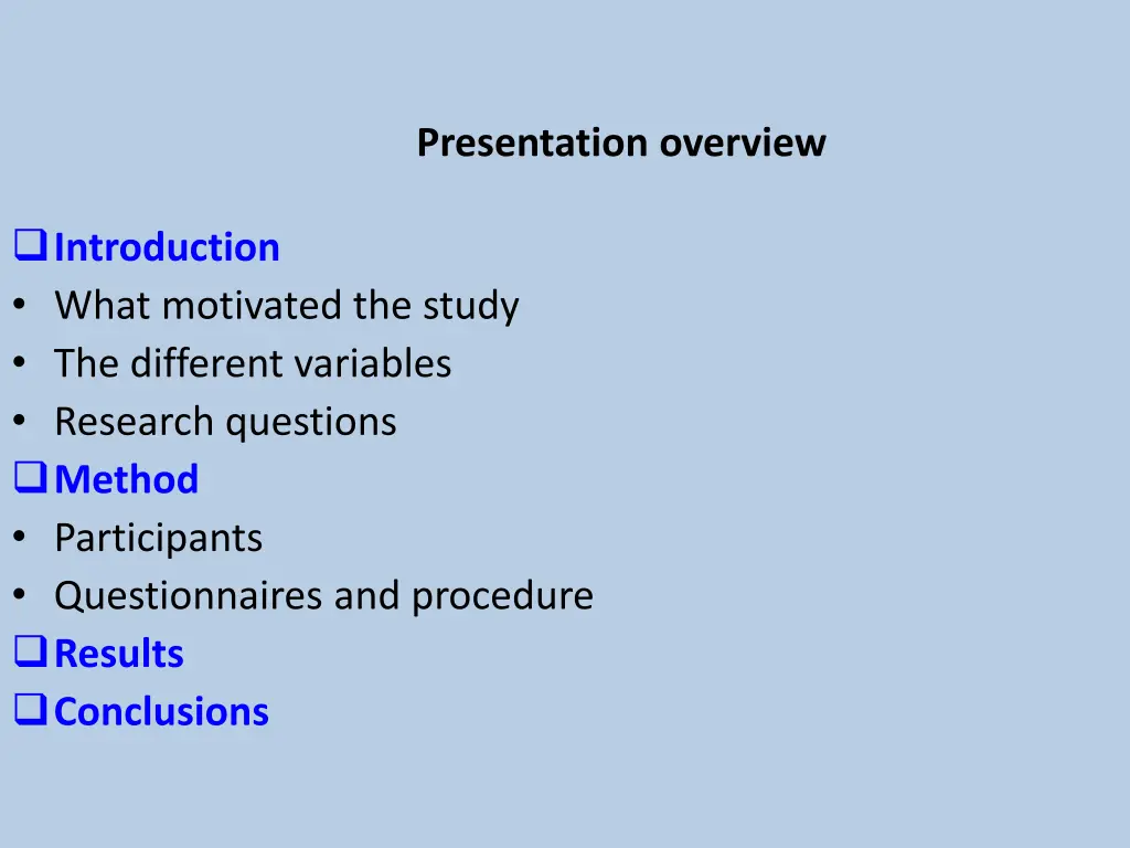 presentation overview