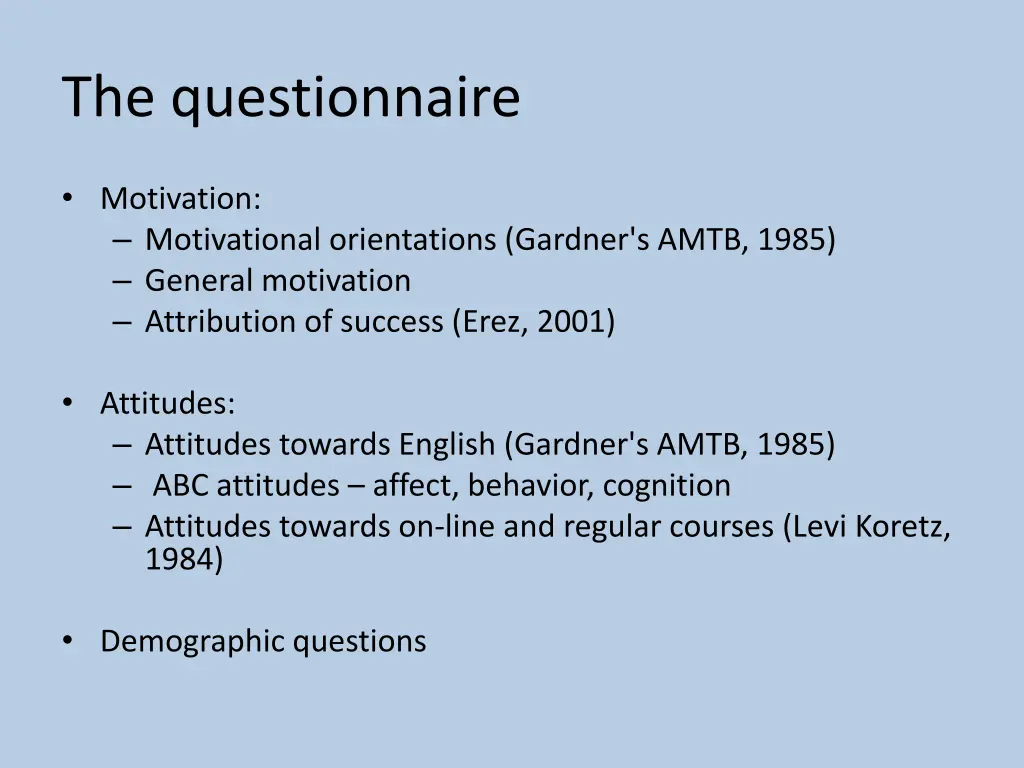 the questionnaire