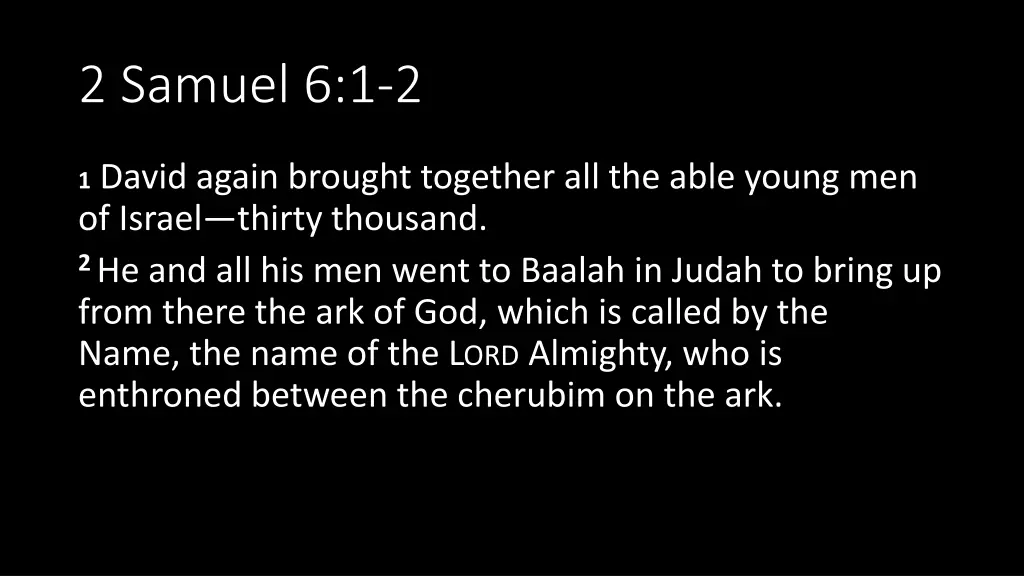 2 samuel 6 1 2