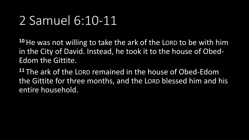 2 samuel 6 10 11