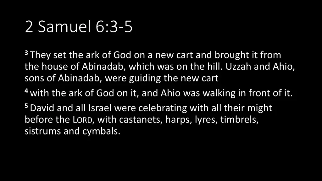 2 samuel 6 3 5