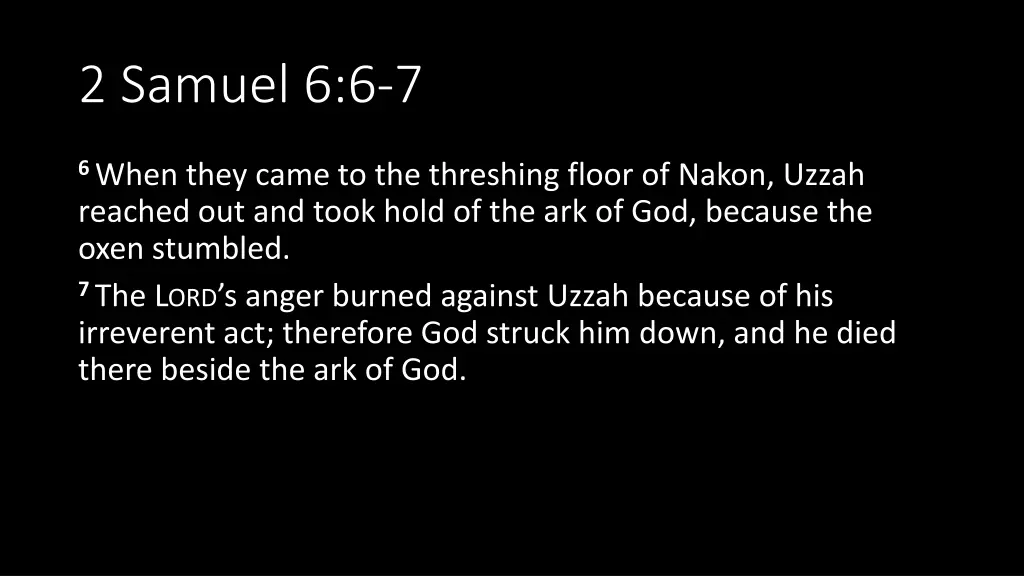 2 samuel 6 6 7